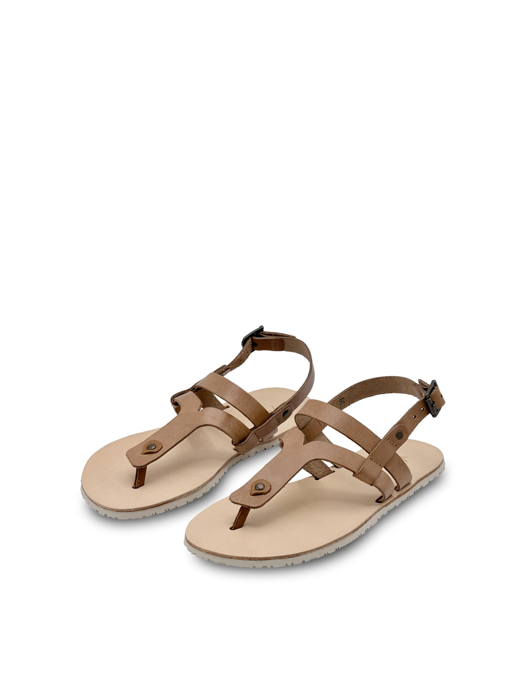 Vasky Christy Natur – kožené barefoot sandály hnědé