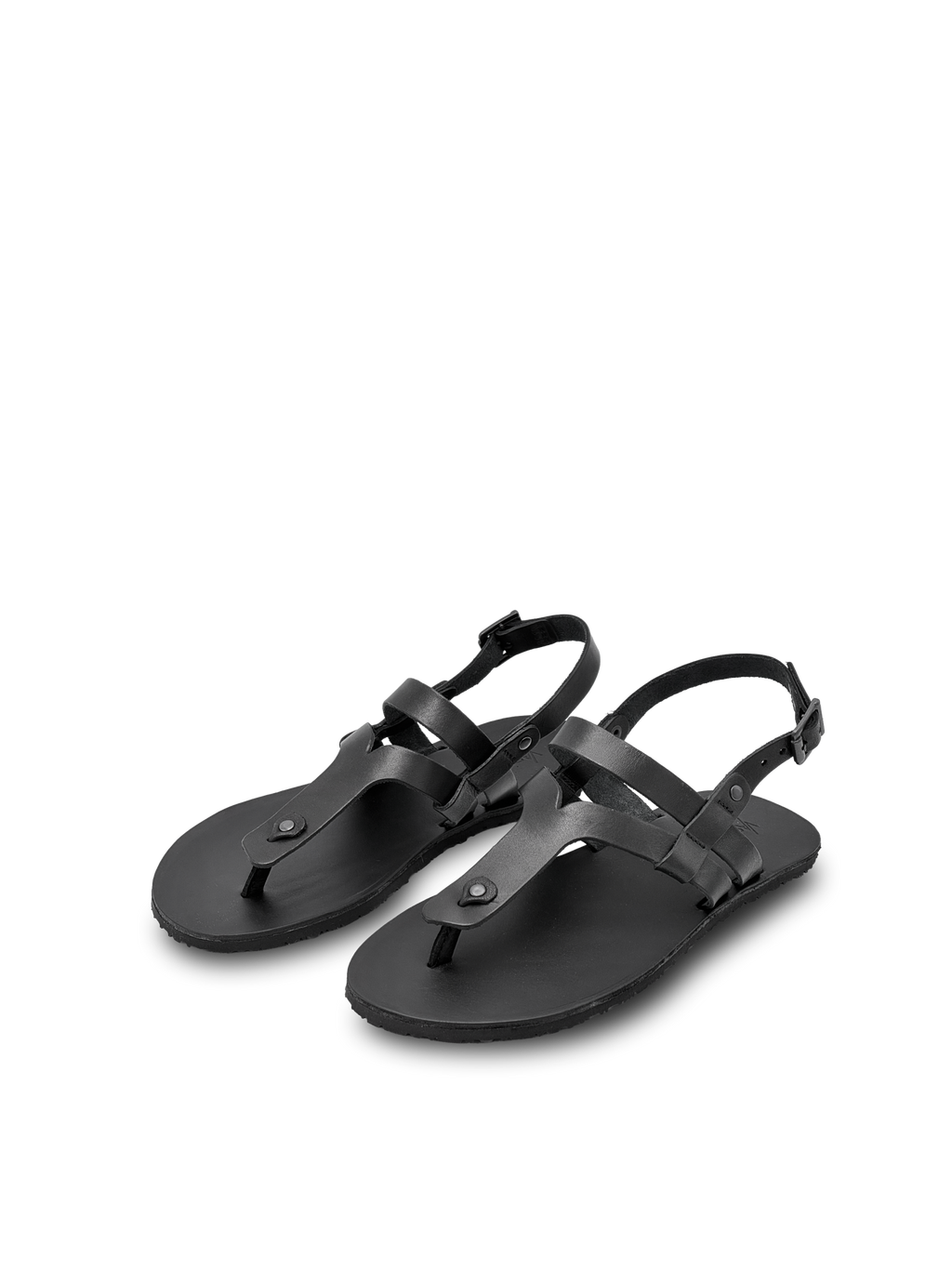 Vasky Christy Black – kožené barefoot sandály černé