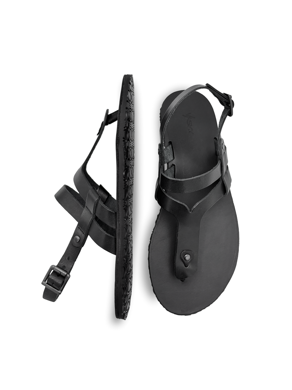 Vasky Christy Black – kožené barefoot sandály černé