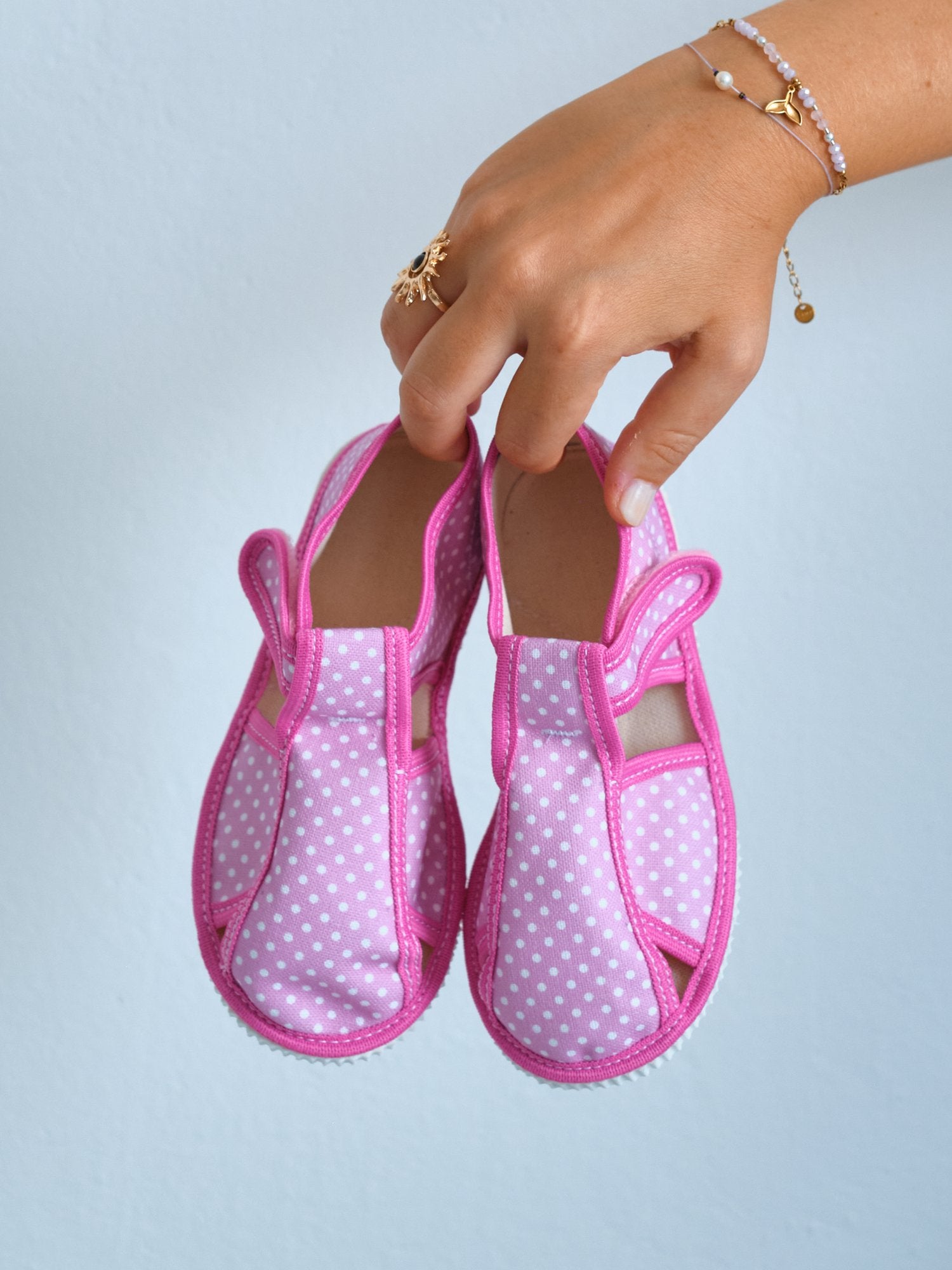 Dětské papučky Happy Pink – růžové s puntíky